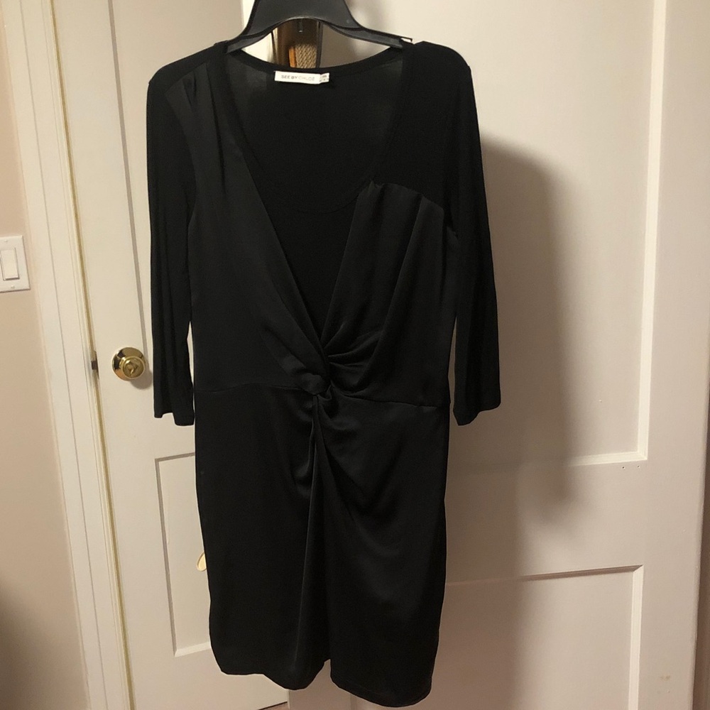 Black satiny dress